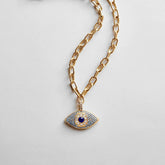 Eyes Out Necklace - Gold/Blue