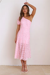 In Full Bloom Mesh Midi Dress Pink