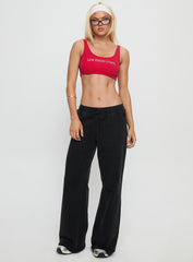 SDSU Scoop Neck Crop Top Red