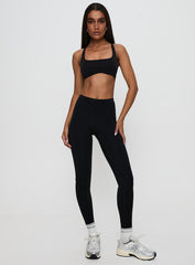 Finish Line Active Cross Back Top Black