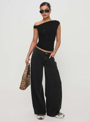 Ramos Low Rise Straight Leg Jeans Washed Black Petite