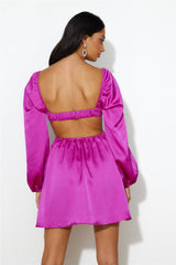 Done With You Satin Dress Purple