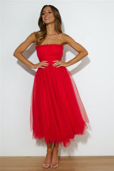 VIP Mood Midi Dress Red