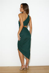Hot Girl Vibes Midi Dress Forest Green