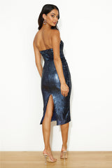 Goddess Energy Sequin Midi Dress Navy