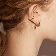 Demi 18K Gold Ear Cuff - Gold/Pavé