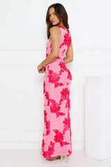 Vibe To It Mesh Maxi Dress Pink