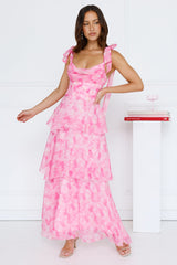 Petals In The Wind Maxi Dress Pink
