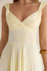 Song Of The Sky Plisse Maxi Dress Yellow