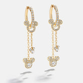 Disney Mickey Mouse Drop Earrings - Gold/Pavé