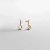 Fallon 14K Gold Bezel Earrings - Gold