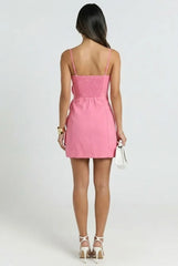 Bloom Linen Scallop Mini Dress
