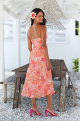 Flowery Wonderland Midi Dress Pink
