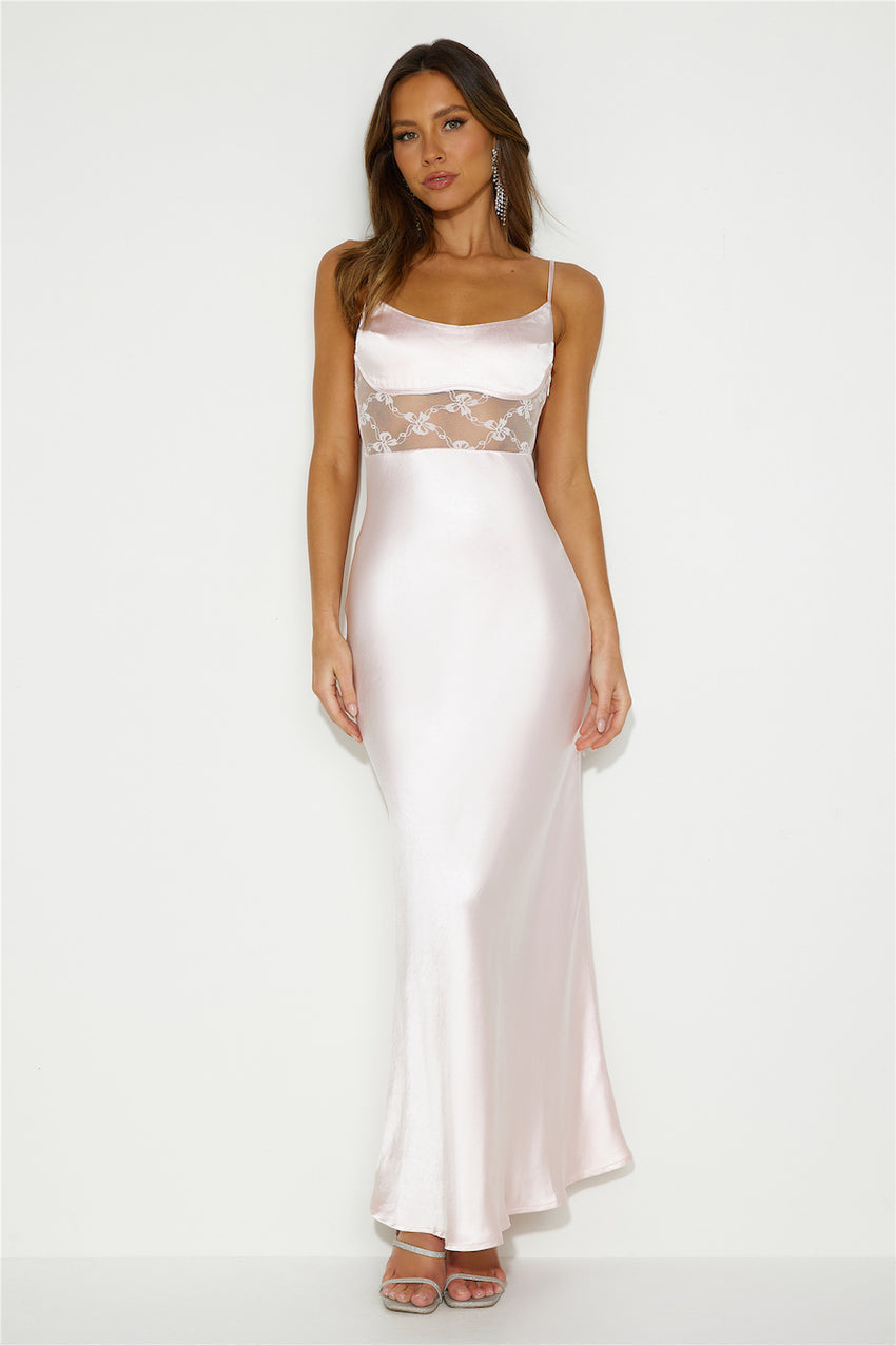 Create with Confidence Satin Maxi Dress Pink