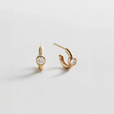Dawn 14K Gold Earrings - Gold/Pavé