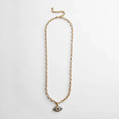 Eyes Out Necklace - Gold/Blue