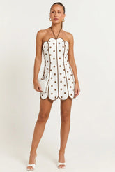 Stracciatella Scallop Mini Dress