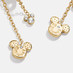 Disney Mickey Mouse Drop Earrings - Gold/Pavé