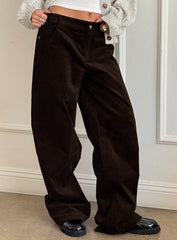 Kenza Wide Leg Corduroy Pant Brown