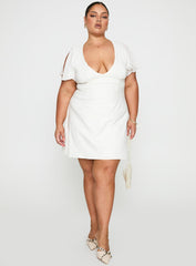 Florie Corset Mini Dress White Curve