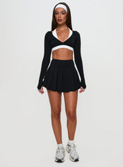 Dynamic Pleat Active Skort Black