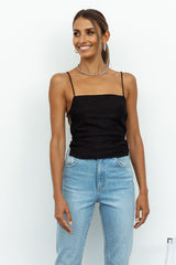 LIONESS Avaris Tie Top Black