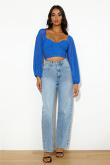 Enchanting Hymns Crop Cobalt Blue