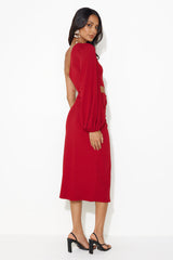 Feeling Snatched Midi Dress Burgundy