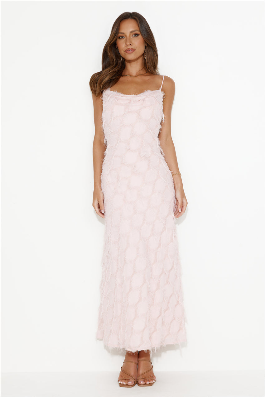 Never Unnoticed Cowl Neck Midi Dress Pink
