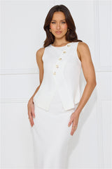 Days In Linen Blend Top White