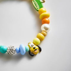 Disney Pluto Beaded Multicolored Charm Bracelet - Pluto