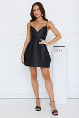 Dancing Desert Satin Mini Dress Black