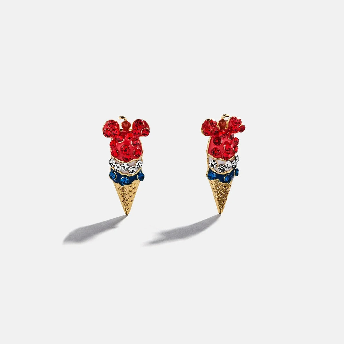 Disney Ice Cream Cone Stud Earrings - Red/White/Blue