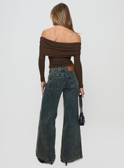Ziggie Low Rise Baggy Jeans Antique Wash
