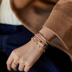 Disney Mickey Mouse Semi-Precious Layered Bracelet - Gold/Multi