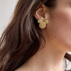 Disney Mickey Mouse Spiral Earrings - Gold/Pavé