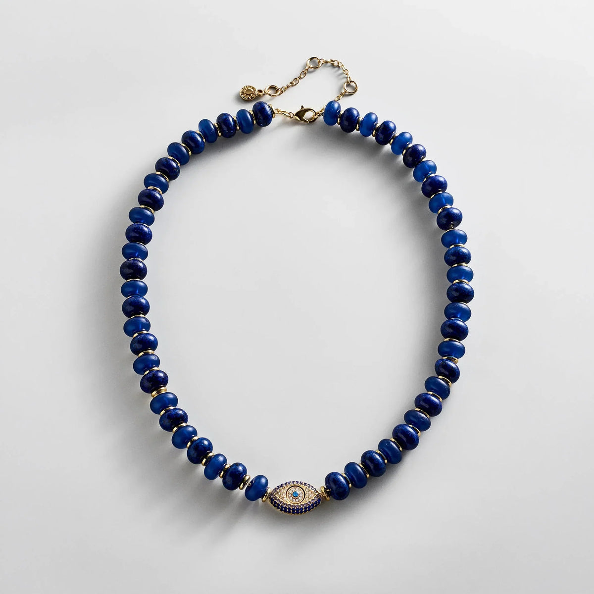 Eye Catcher Semi-Precious Necklace - Navy