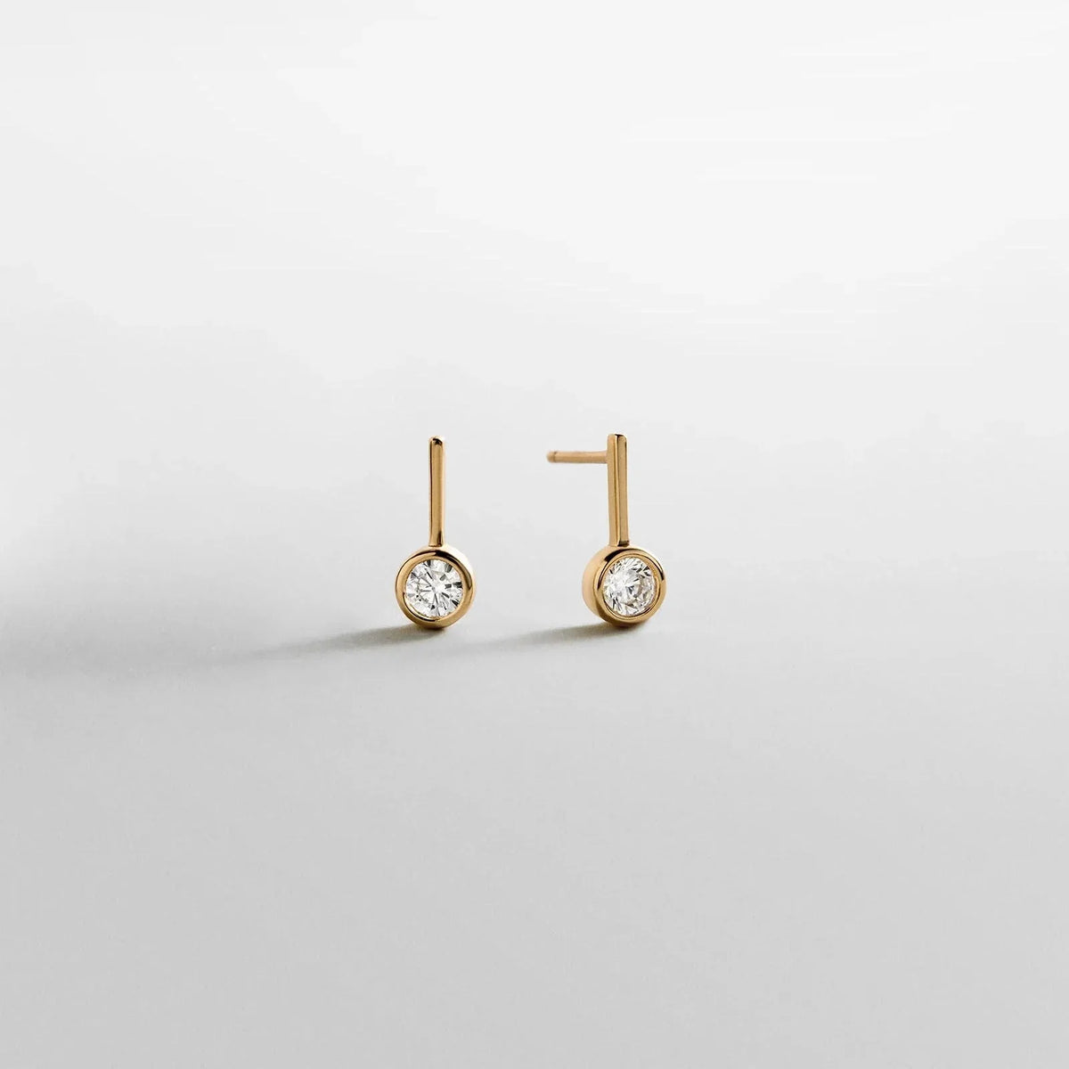 Fallon 14K Gold Bezel Earrings - Gold