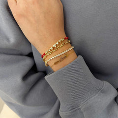 Disney Mickey Mouse Layered Bracelet - Gold/Red