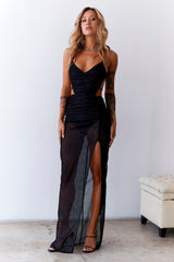 SUR BELLE All That Reflects Maxi Bodycon Dress Black