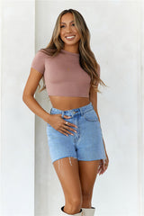 BASE Contour The Baby Tee Crop Top Mocha