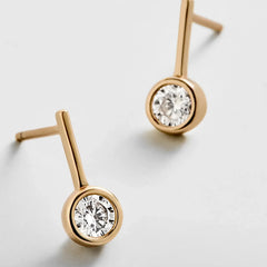 Fallon 14K Gold Bezel Earrings - Gold