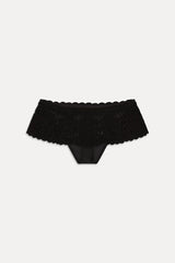 Shelly Crochet Shine Swim Skirt - Black
